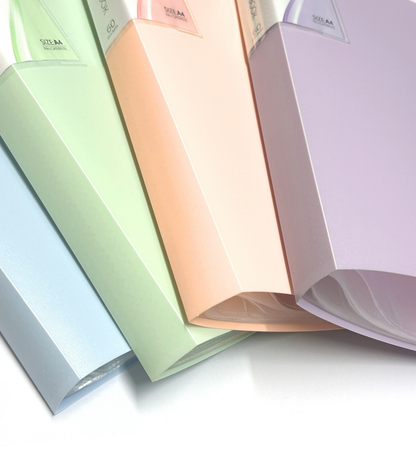 A4 Display Book Presentation Folder | 10 20 30 40 60 Pockets | Pastel Portfolio File