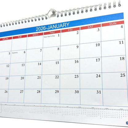 Calendar for January 2026 on a white background