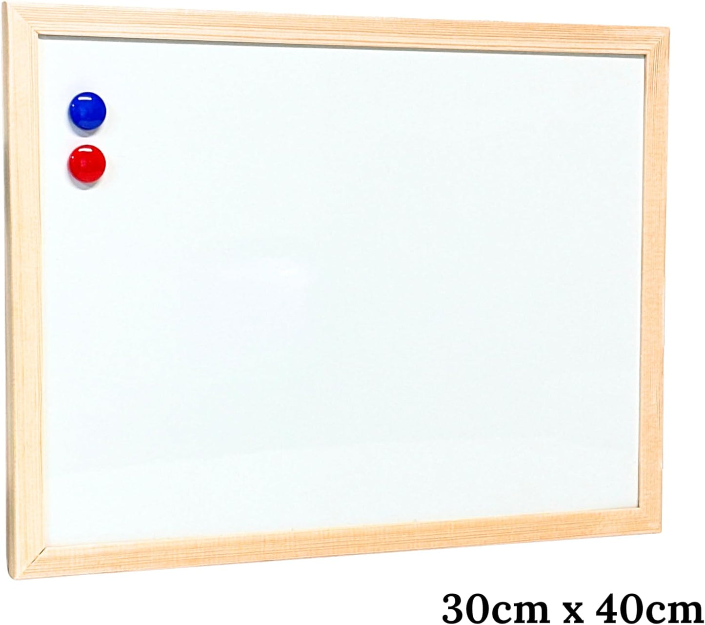 Magnetic Whiteboard | Wooden Frame | Dry Erase Noticeboard | Includes Marker & 2 Magnets