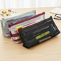 GenXon Mesh Pencil Case Pack of 3 | 2 Pockets | Zip Closure