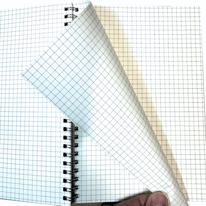 Pack of 2 Kraft Cover Spiral Bound Graph Paper Notebooks – A5 or A4 | 160 Pages | 5mm Squared