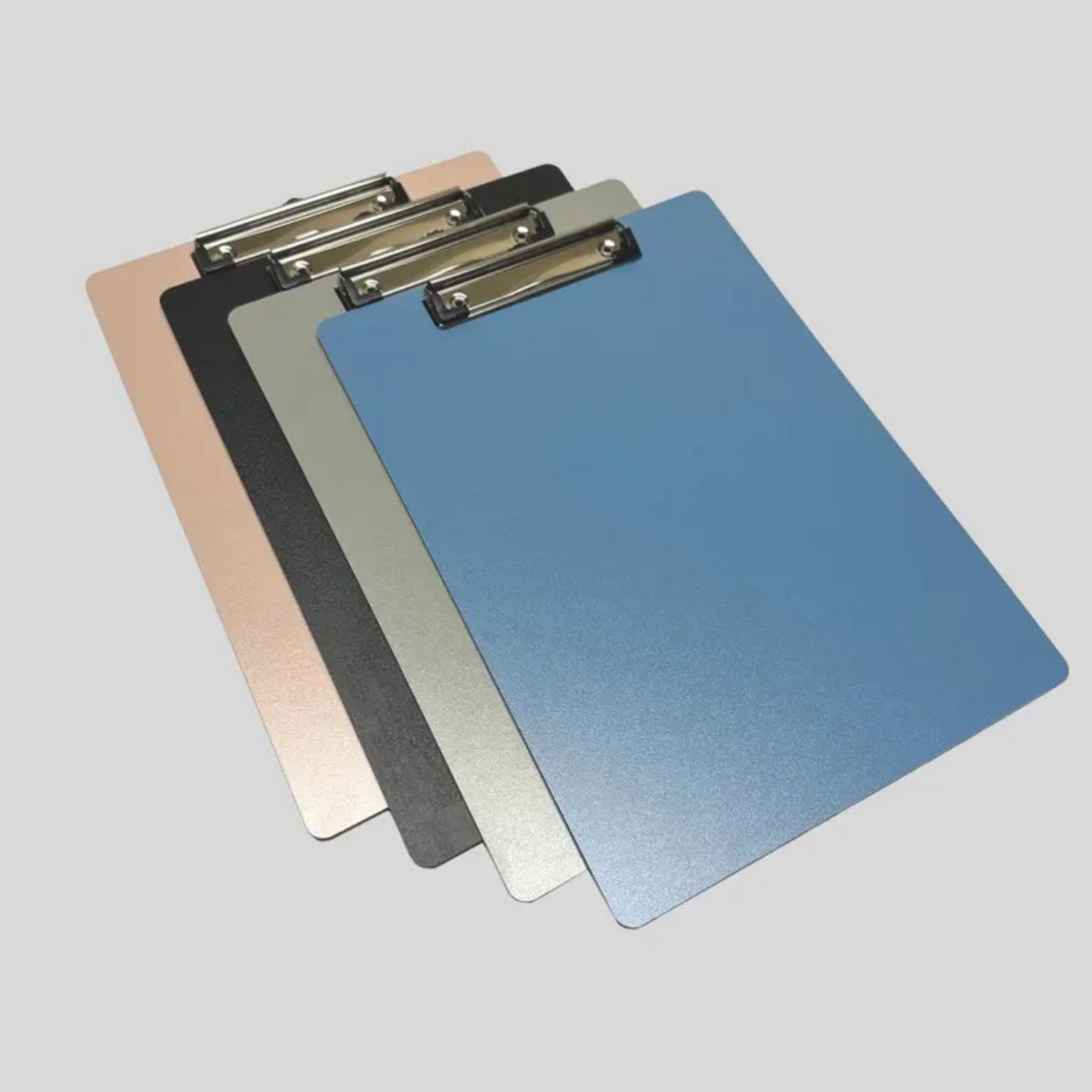 A4 Wooden Clipboard with Metal Clip – Blue, Black, Pink & Grey