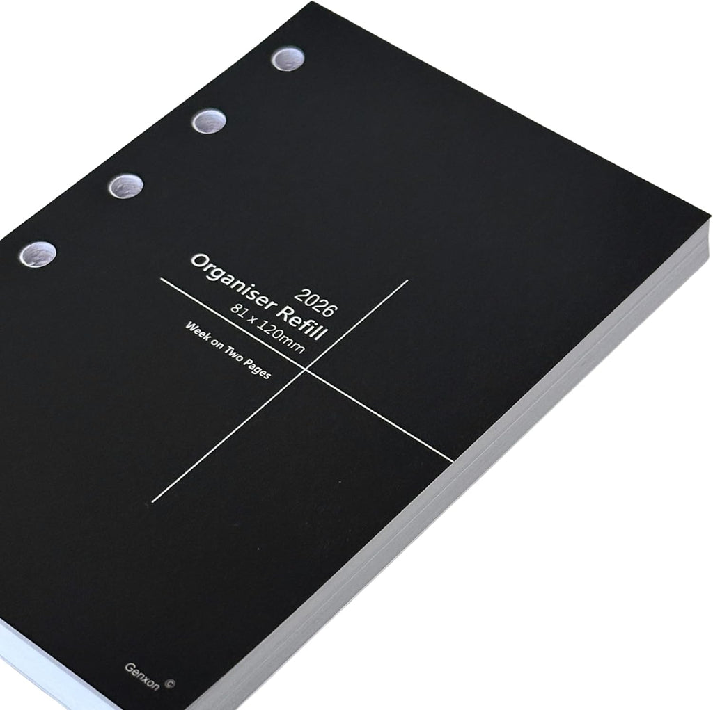 2026 Diary Refill – Filofax Pocket Compatible, Week to View, UK Holidays