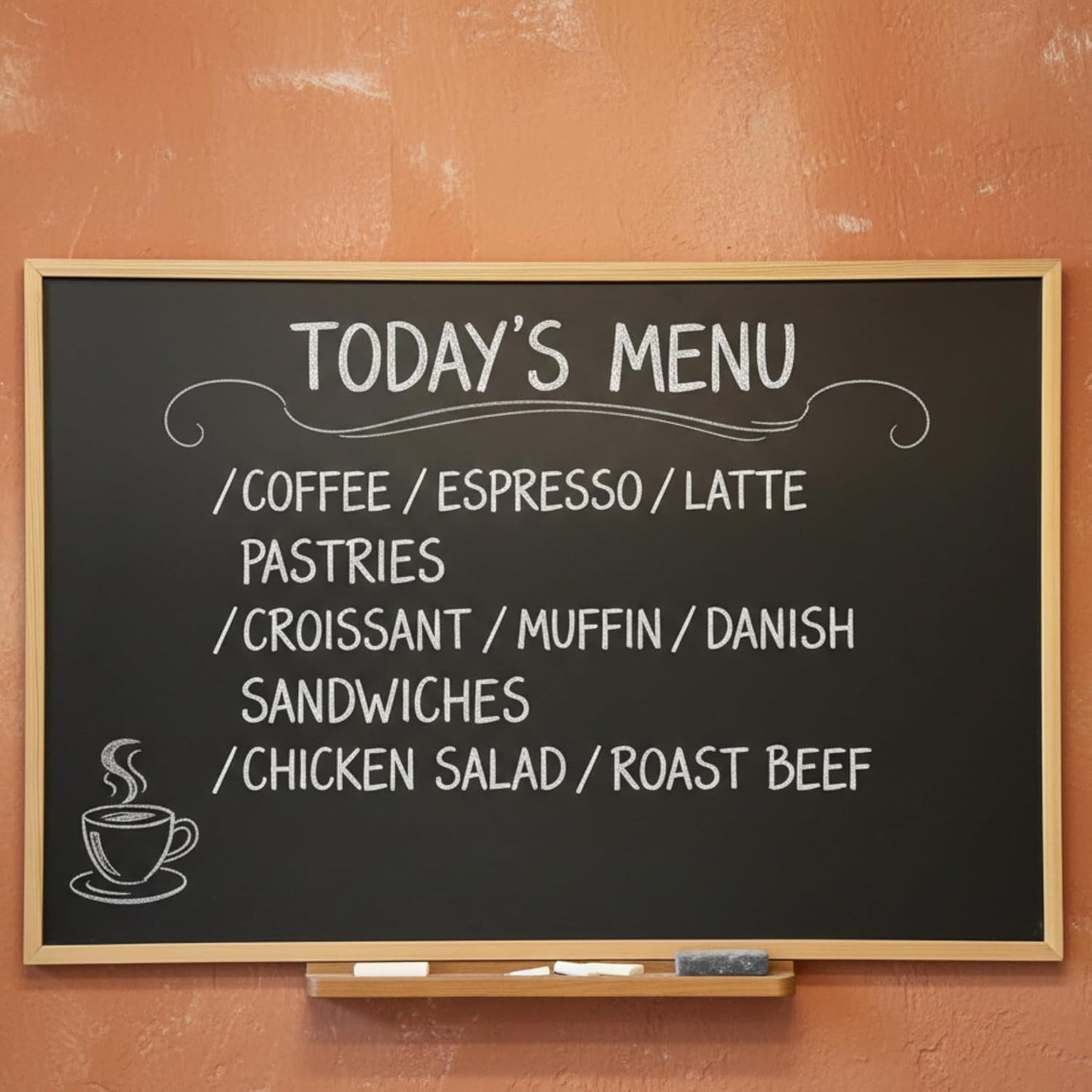 Genxon Wooden Framed Black Chalk Boards – 90x60cm, 60x40cm & 40x30cm for Home, Office & School