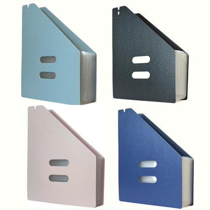 Expanding File Folder Organiser A4 – 13 Pockets Concertina Filing Box - Black-Navy-Pink & Blue