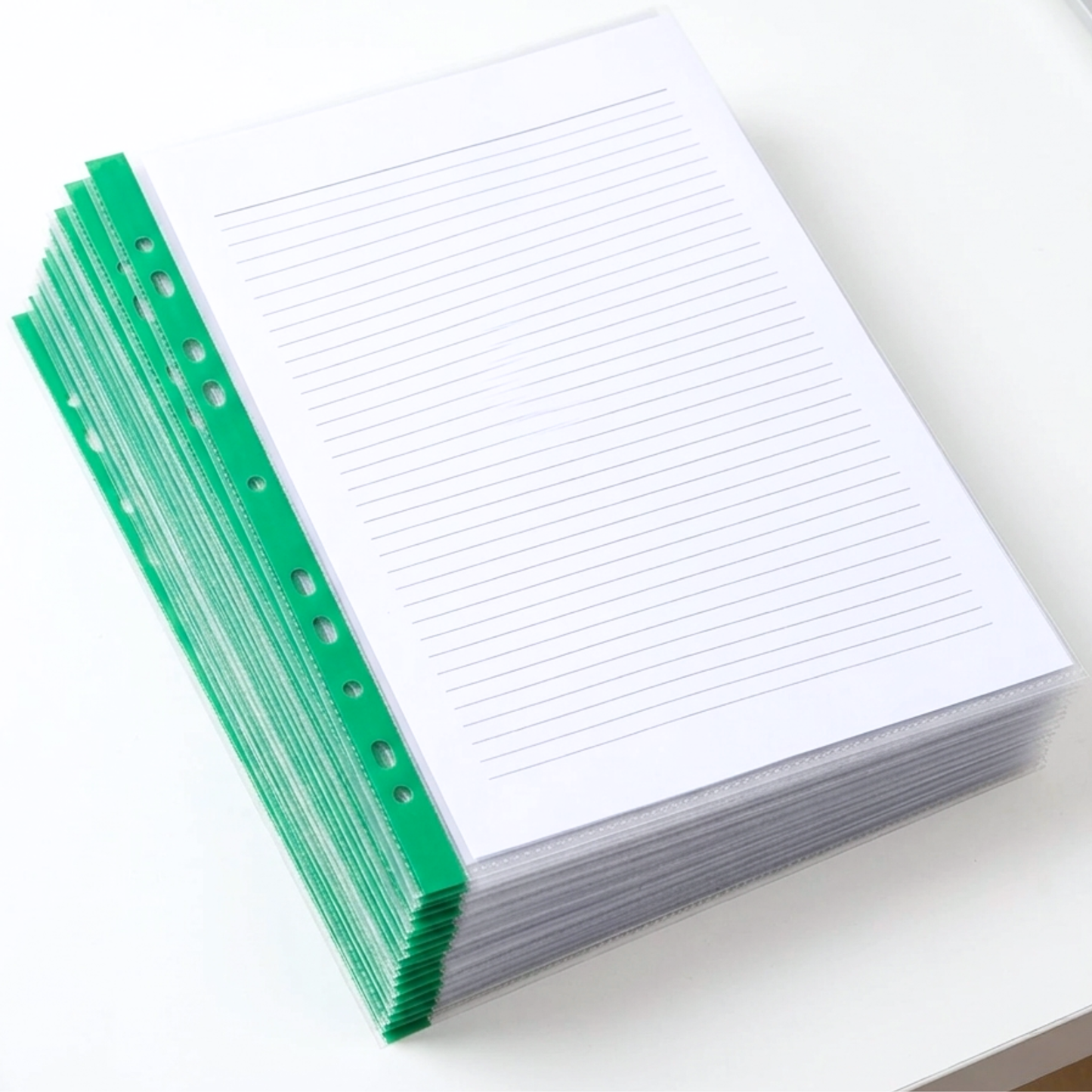 A4 Punch Pockets Pack of 50 – Crystal Clear Filing Wallets with Coloured Spine