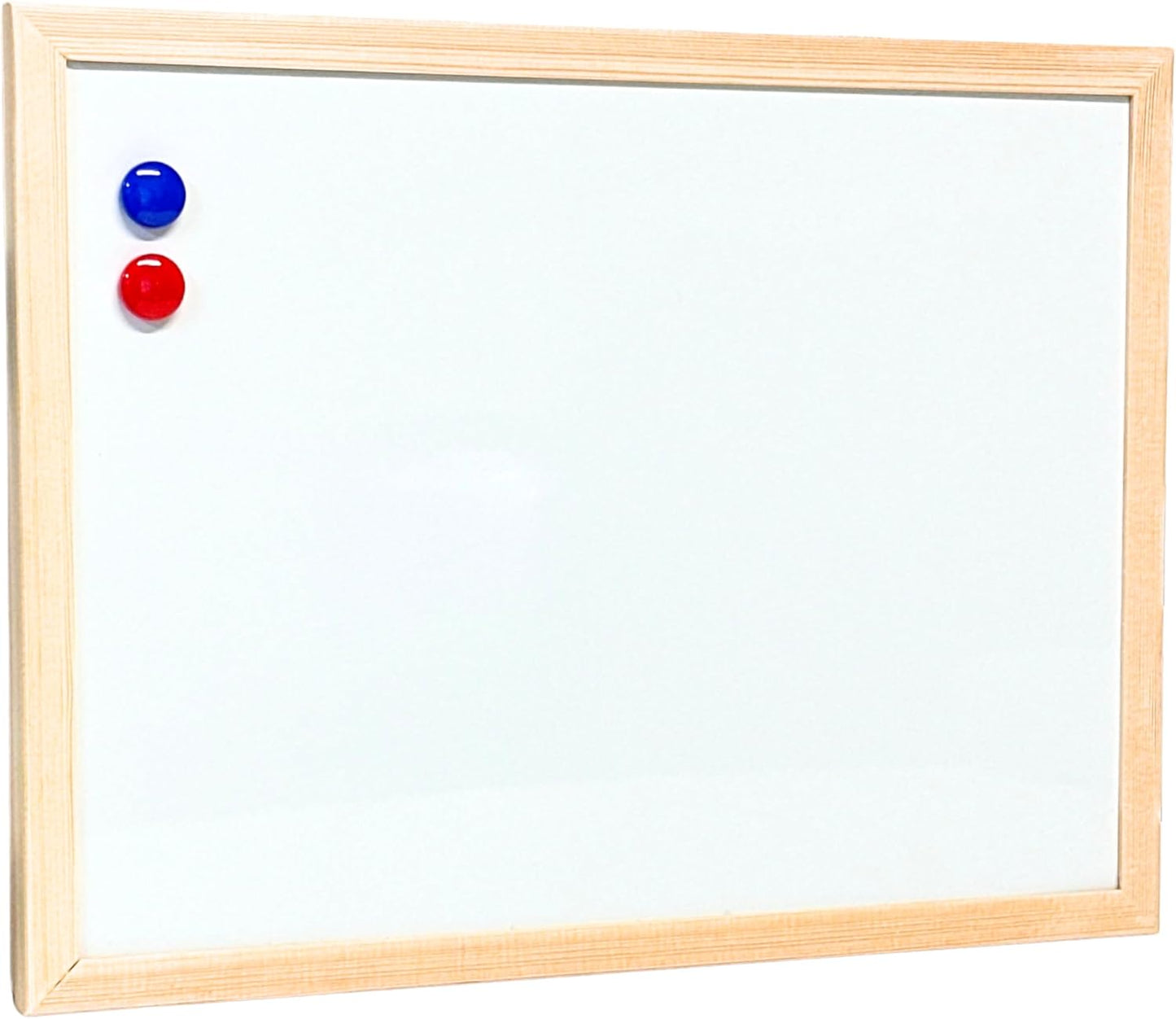 Magnetic Whiteboard | Wooden Frame | Dry Erase Noticeboard | Includes Marker & 2 Magnets