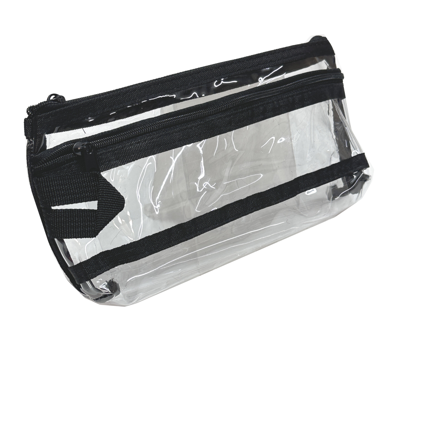 GenXon Clear Transparent Pencil Case Pack of 3 | 2 Compartments | Zip Pouch