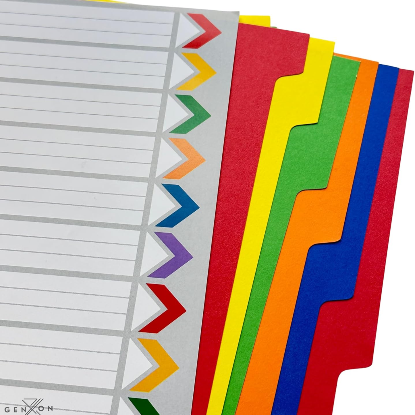 A4 File Dividers 12 Part | Coloured Punched Card Filing Dividers with Writable Index Tabs for Ring Binders & Lever Arch Files