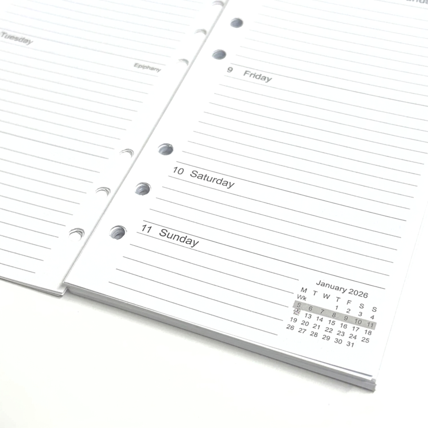 GenXon 2026 Personal Diary Refill | Week on Two Pages | Filofax Compatible | 95x171mm