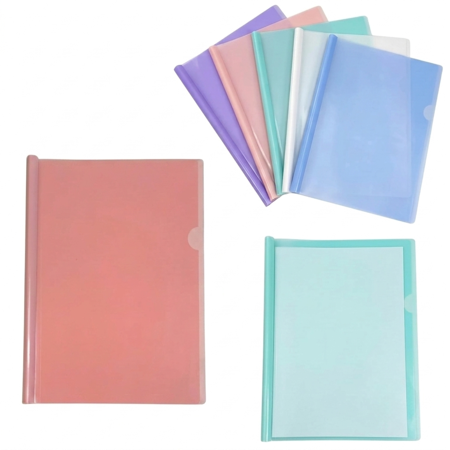 Pack of 5 A4 Report Cover Display Folders – Pastel Colours
