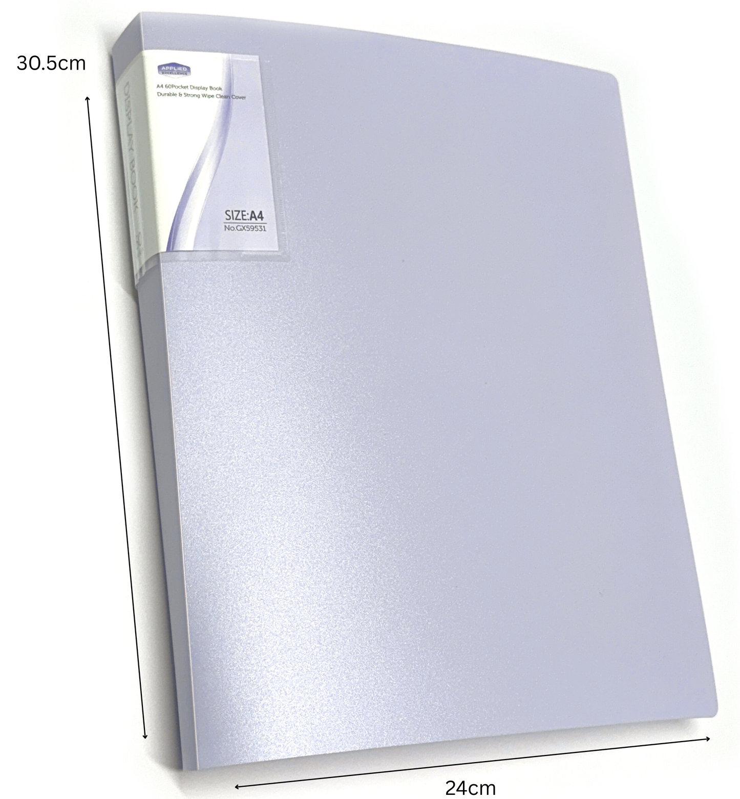 A4 display book folder in pastel purple with 10,20,30.40 or 60 pockets