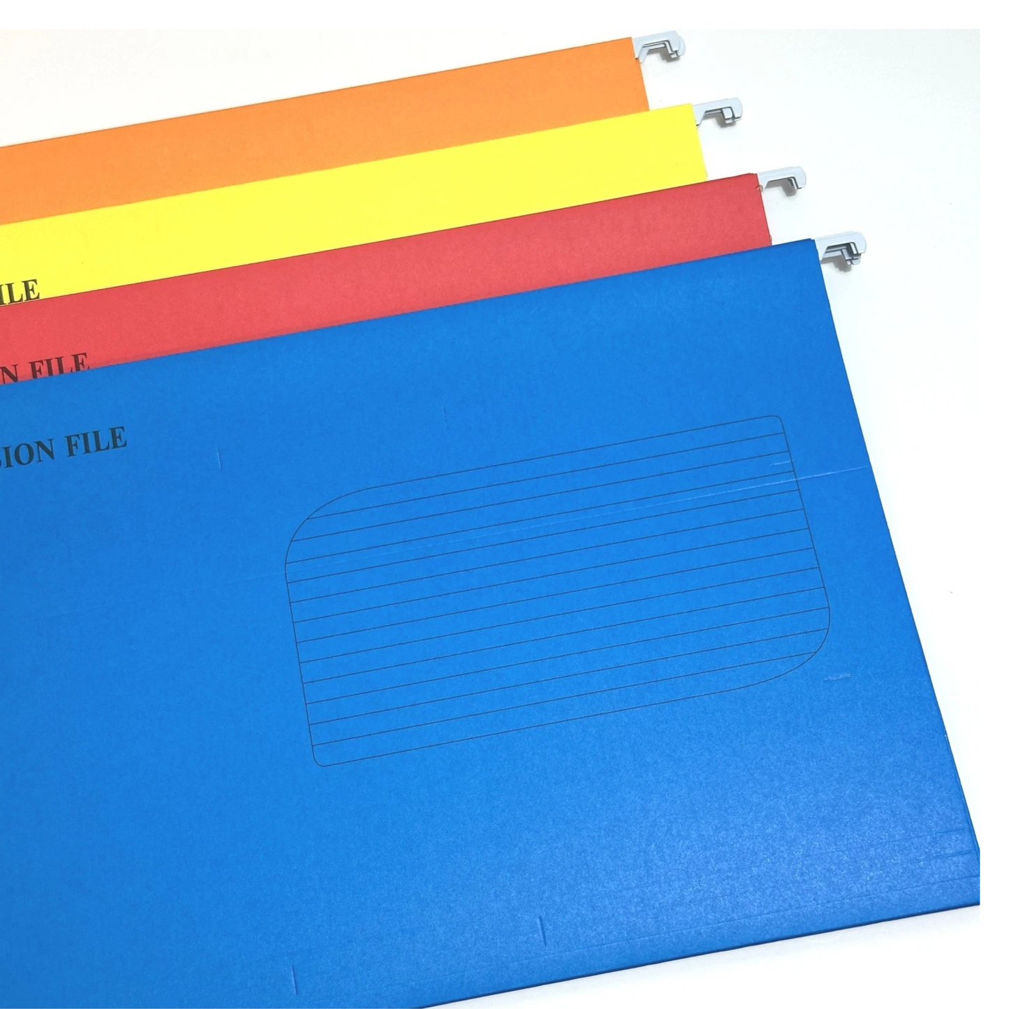 Foolscap Suspension Files with Tabs, 40cm Runners, Assorted Colours