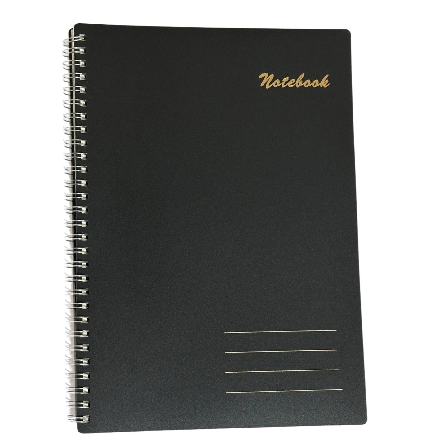Spiral Notebook – 160 Lined Pages | 80gsm Wide Ruled | Black Wipeable Cover | A5 & B5
