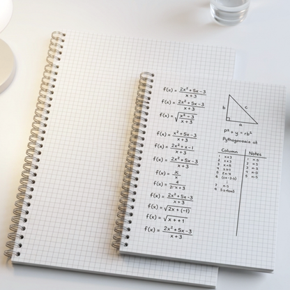 Maths Notebook – 5mm Squared Graph Paper Exercise Book | 160 Pages | A4 & A5 | Wirebound | 80gsm