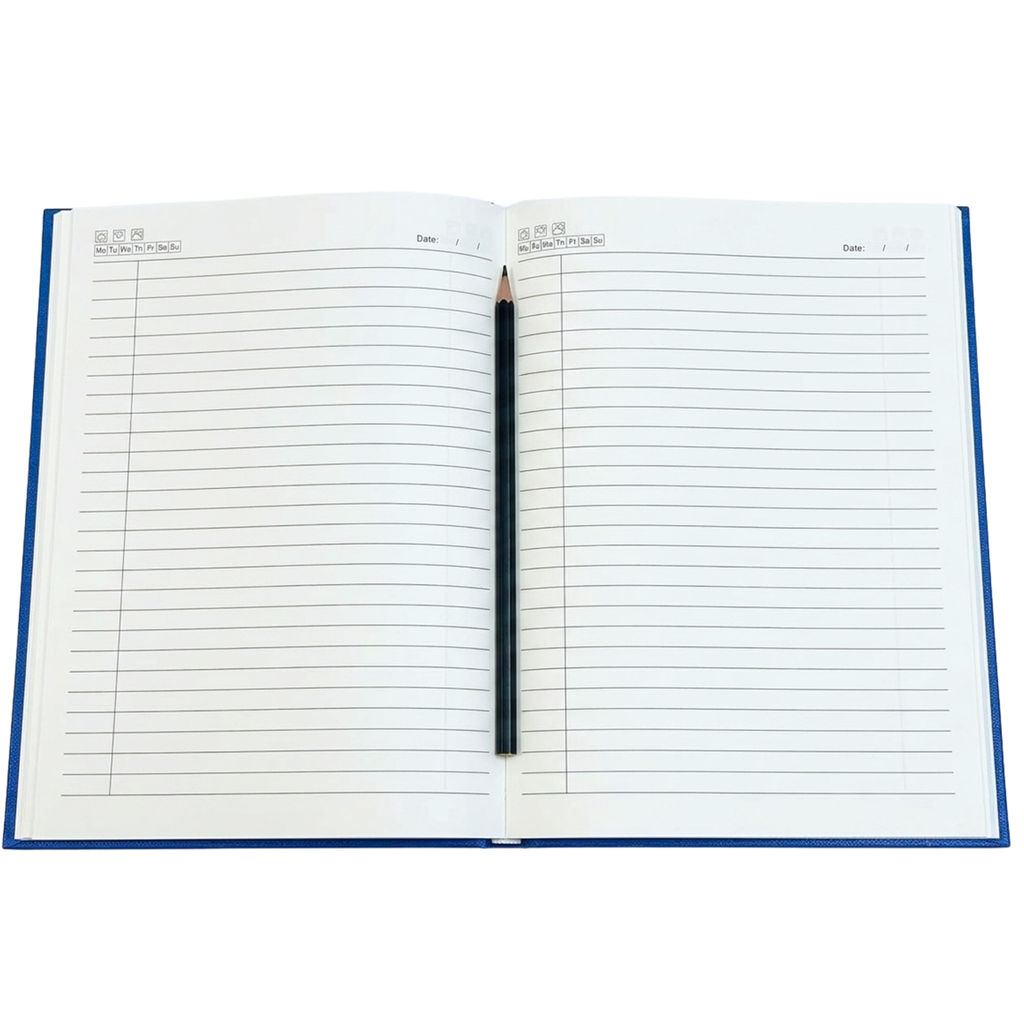 A4 Hardback Notebook 160 Pages 100gsm Lined Ruled with Margin Red Black Blue
