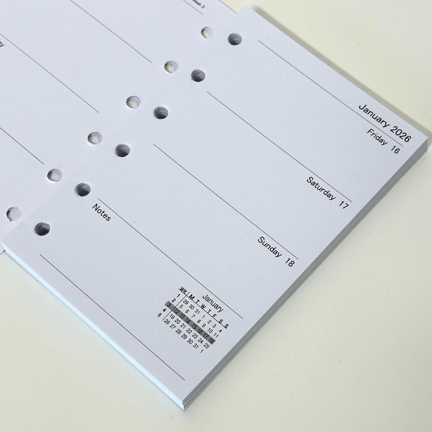2026 Diary Refill – Filofax Pocket Compatible, Week to View, UK Holidays