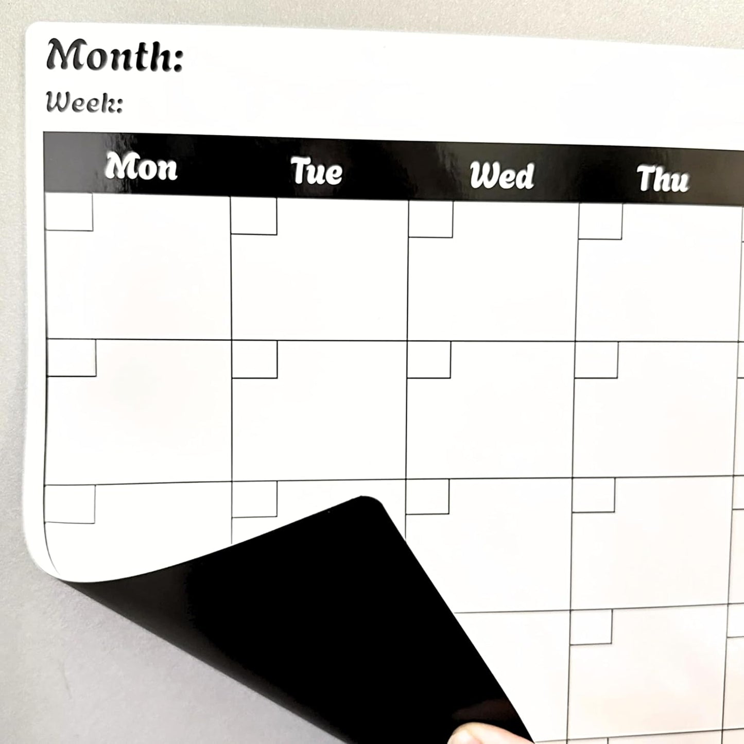 Magnetic Weekly Planner Fridge Board | A3 Landscape | Dry-Wipe Whiteboard | 4 Markers Included