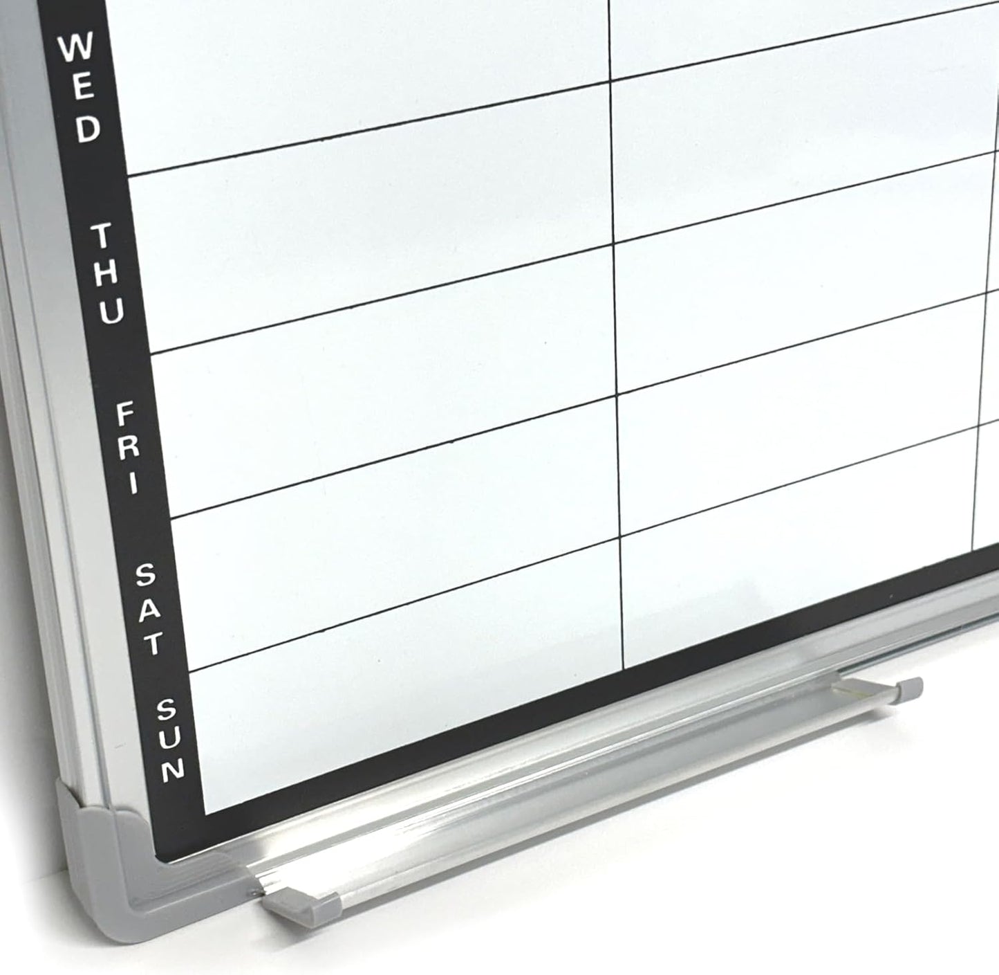 Magnetic Weekly Planner Whiteboard | 60x40cm Aluminium Frame | Dry-Wipe Wall Board | 5 Colour Markers