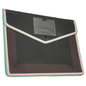 A4 Button Wallet File Folder | Plastic Poly Envelope with Stud Closure & Business Card Pocket | Pink, Teal Blue, Purple, Red