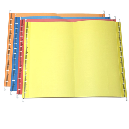 Foolscap Suspension Files with Tabs, 40cm Runners, Assorted Colours