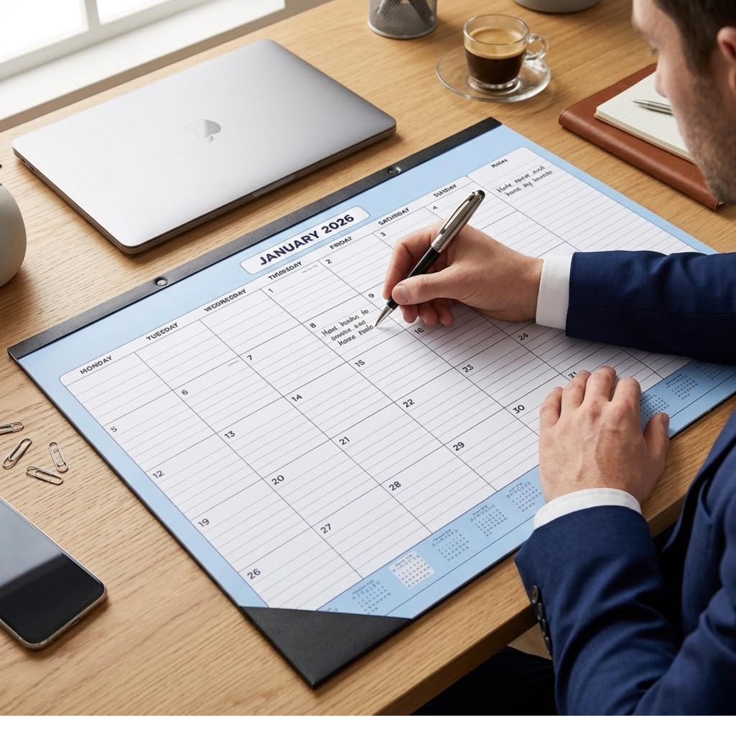 A3 Large Monthly Planner Pad | 15-Month Desk Calendar Oct 2025–Dec 2026 | One Month Per Page with Notes