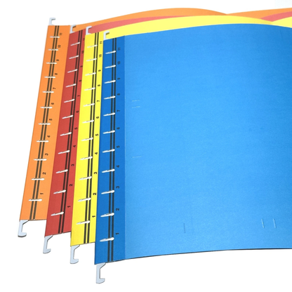 A4 Suspension Files with Labels & Clear Holders – Mixed Colours - 10/20/30 Pack