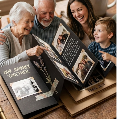 Scrapbook Photo Album | Foldable | Black Inner Sheets | Photo Corner Sheets | S/M/L