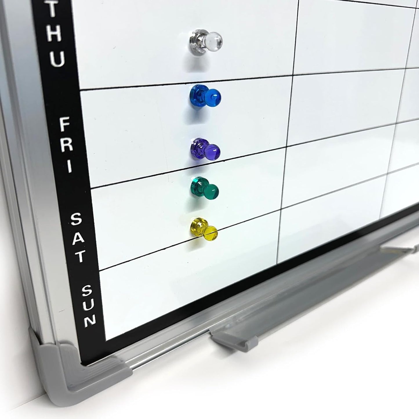 Magnetic Weekly Planner Whiteboard | 60x40cm Aluminium Frame | Dry-Wipe Wall Board | 5 Colour Markers