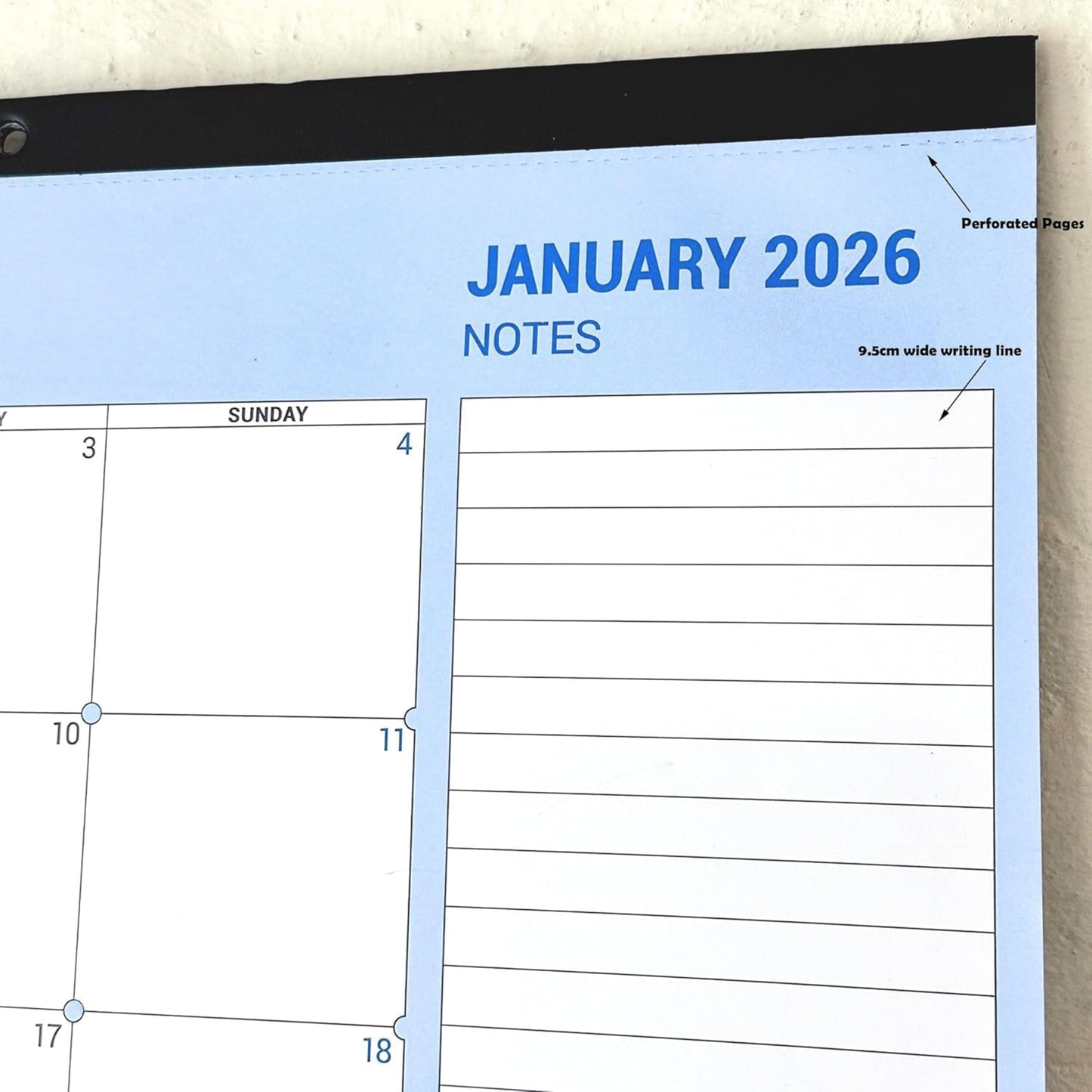 PERFORATED SHEETS EASY TO TEAR OFF AND NOTES SECTION
