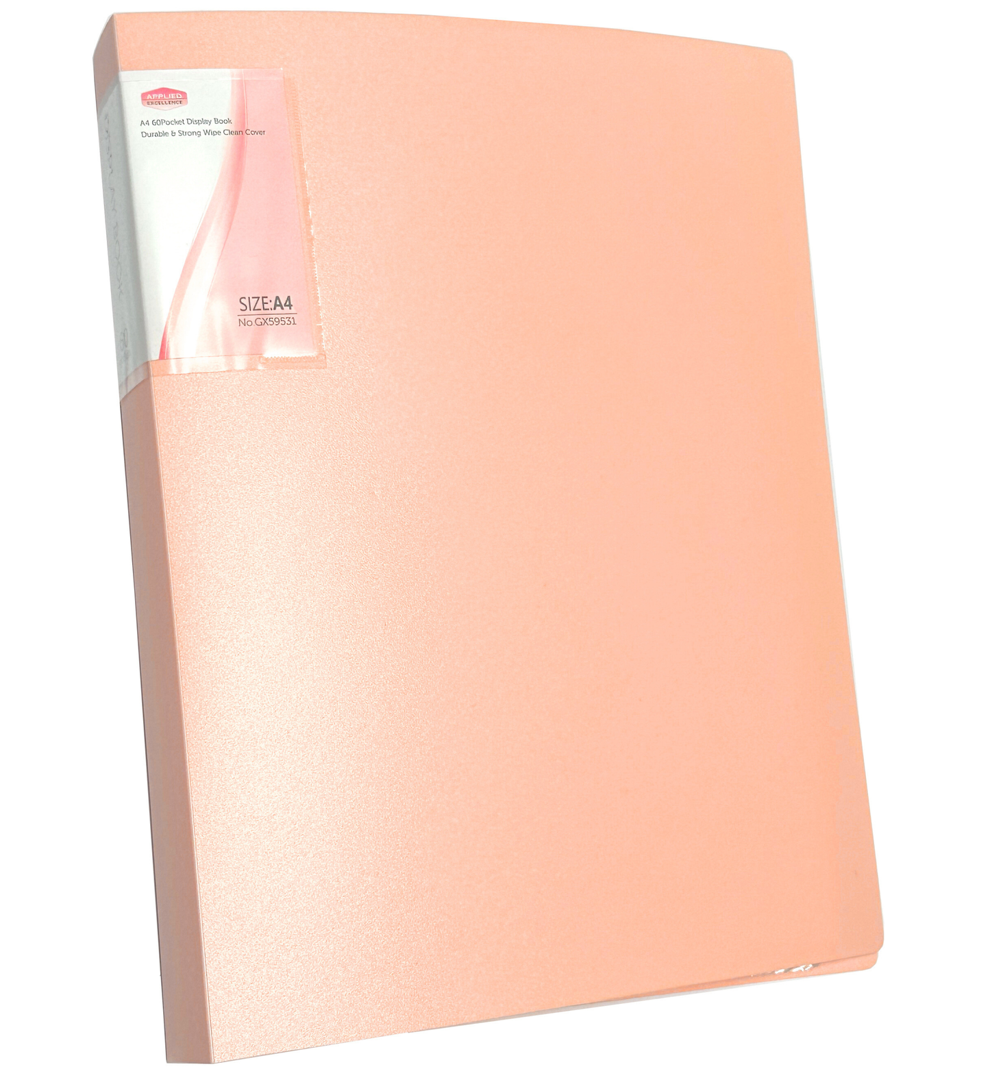 A4 display book folder in pastel orange with  10, 20, 30, 40 or 60 pockets