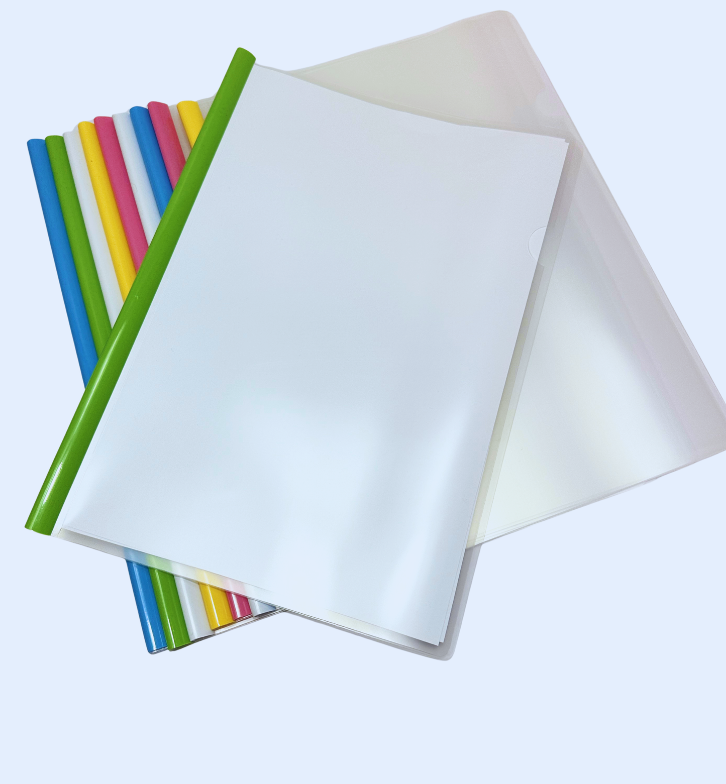 A4 Sliding Bar Report Covers – Pack of 10 Assorted Pastel Colours