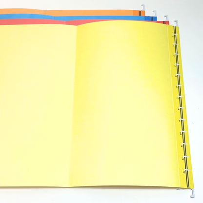 Foolscap Suspension Files with Tabs, 40cm Runners, Assorted Colours