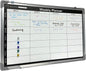 Magnetic Weekly Planner Whiteboard | 60x40cm Aluminium Frame | Dry-Wipe Wall Board | 5 Colour Markers