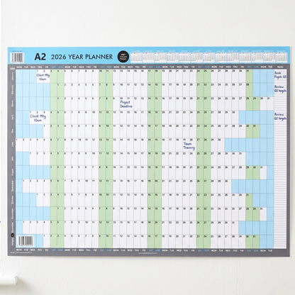 2026 Full Year Wall Planner | A1 & A2 | Jan–Dec Calendar