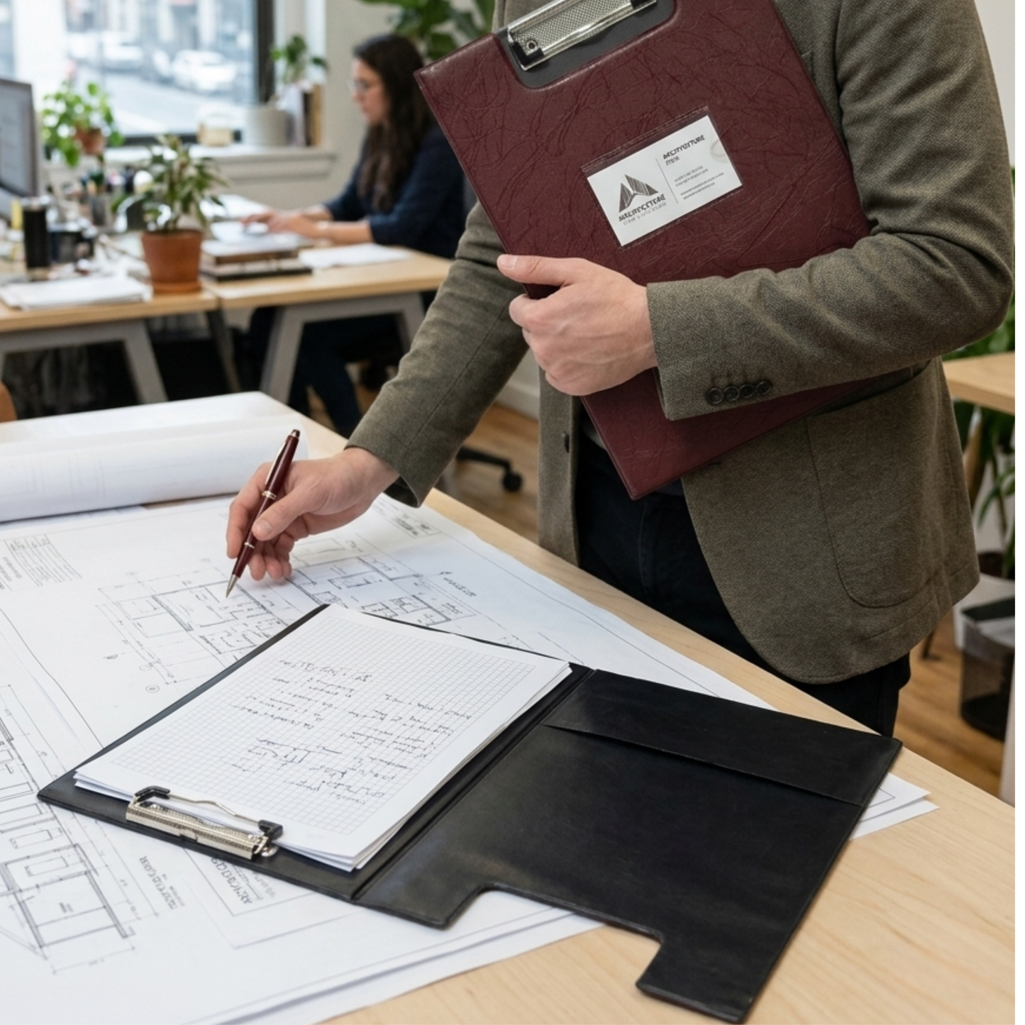 A4 Clipboard Folder | Leatherette Fold-Over Document Holder | Metal Clip & Inner Pocket | 4 Colours