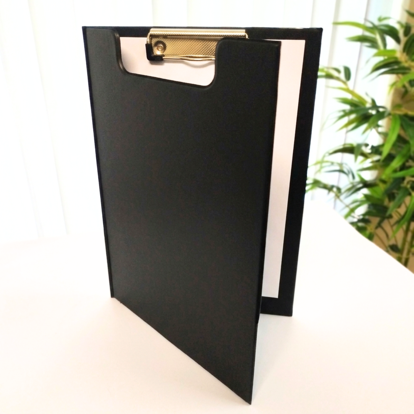 A4 Fold-Over Clipboard | Black | Low-Profile Metal Clip & Inner Pocket