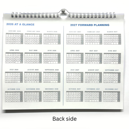 2026 Easy Glance Calendar | Month to View | Notes | Wall & Desktop Planner