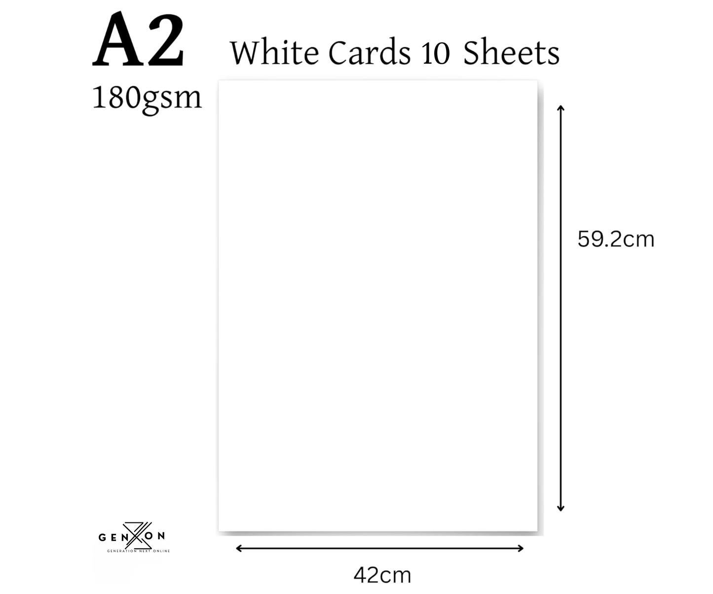 A2 Craft Card – Pack of 10 Sheets | Thick Cardstock | 3 Colour Choices