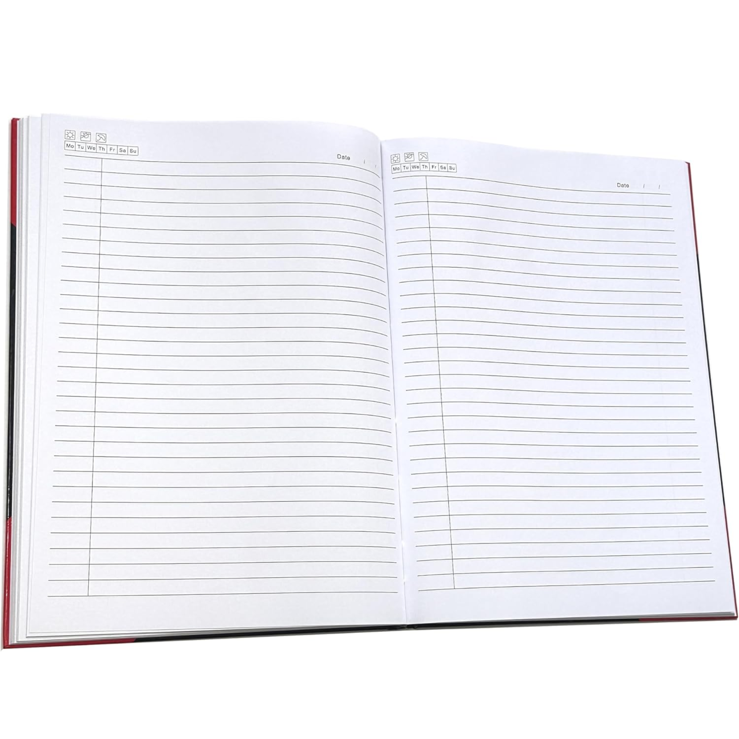 Red & Black A4 Hardcover Notebook | 160 Pages Lined & Ruled | 100gsm Premium Paper