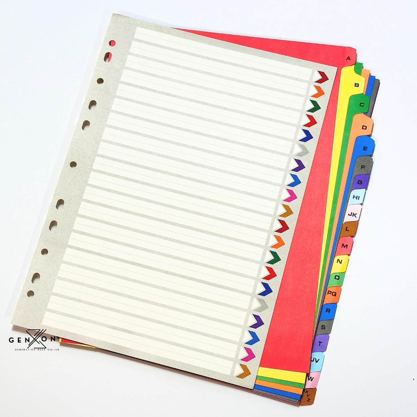 A4 A-Z Alphabetical File Dividers | 20 Part Colour-Coded Index Tabs | Ring Binder Organiser