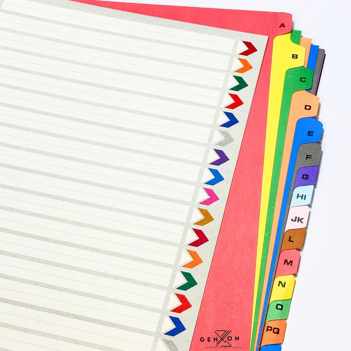A4 A-Z Alphabetical File Dividers | 20 Part Colour-Coded Index Tabs | Ring Binder Organiser