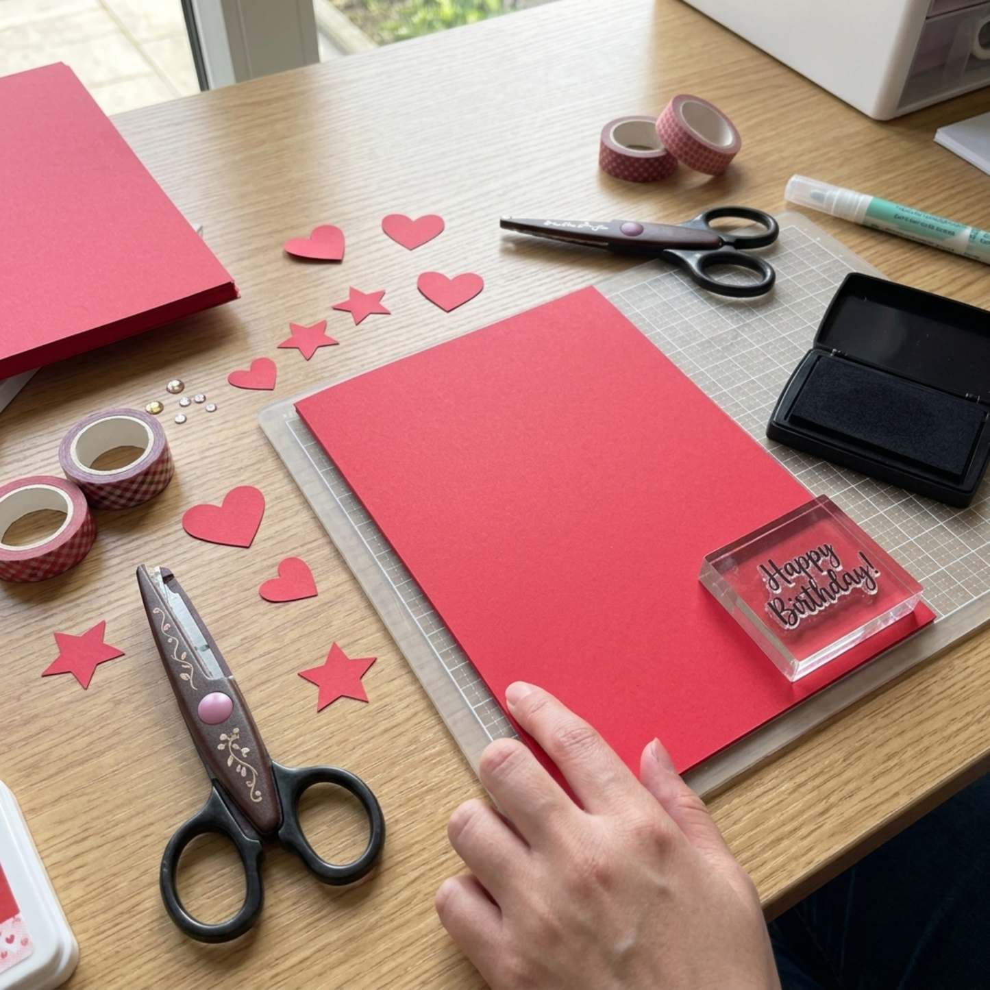 A2 Red Card 180gsm | Thick Craft Cardstock | Pack of 10 Sheets