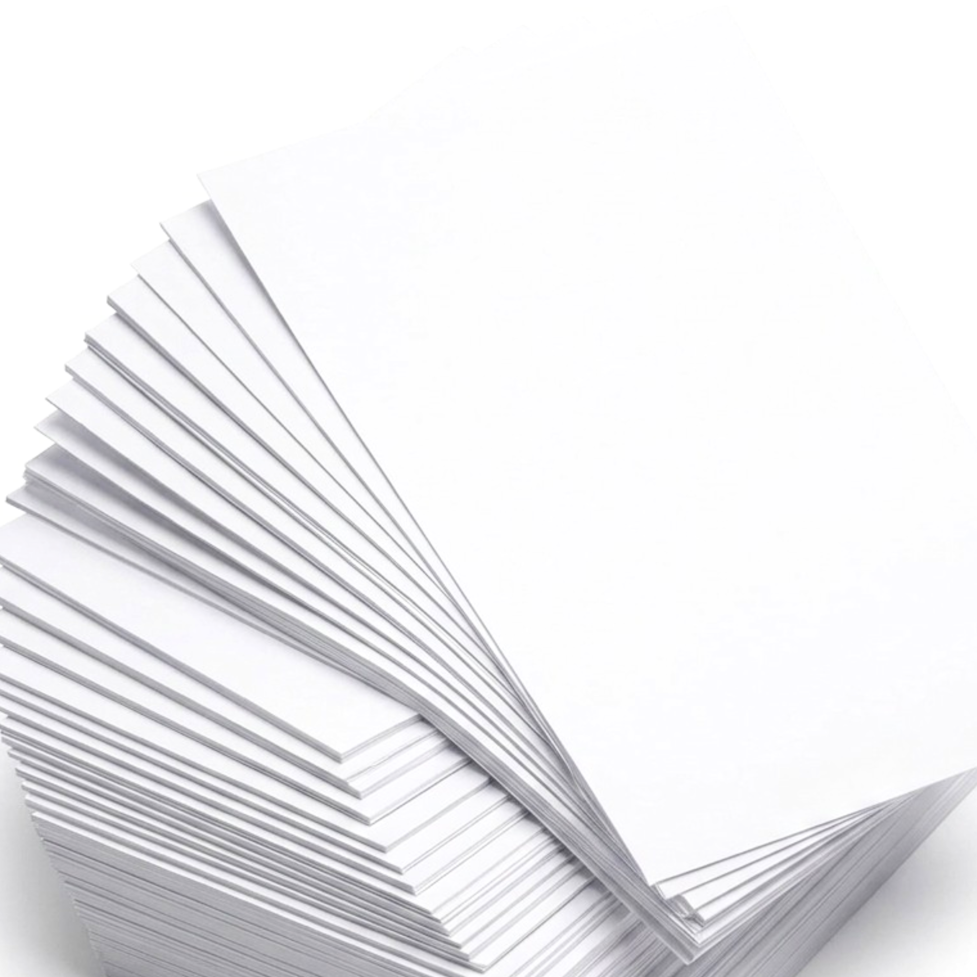 A2 white Card pages on a white background