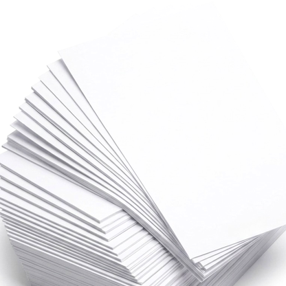 A2 white Card pages on a white background