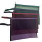 A4 Mesh Zip Folders | Pack of 4 | Green, Burgundy, Navy & Purple | Document Pouch, Pencil Case & Bag Organiser