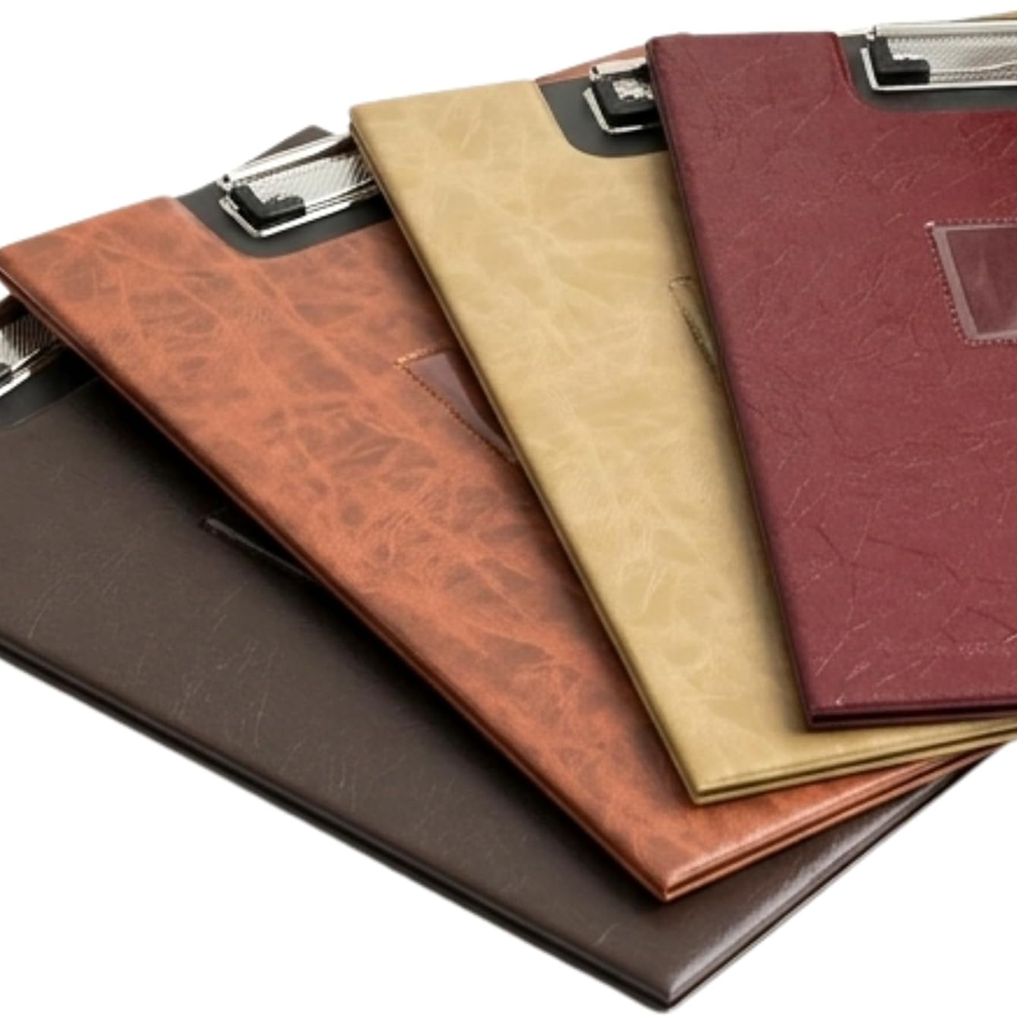 A4 Clipboard Folder | Leatherette Fold-Over Document Holder | Metal Clip & Inner Pocket | 4 Colours