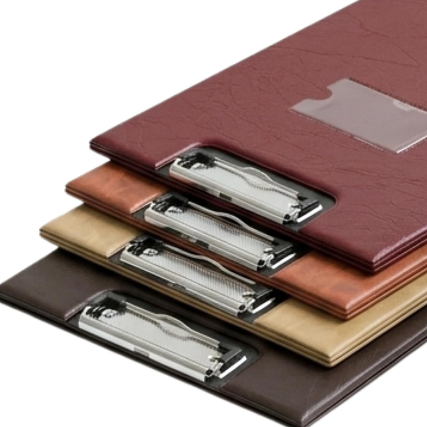 A4 Clipboard Folder | Leatherette Fold-Over Document Holder | Metal Clip & Inner Pocket | 4 Colours