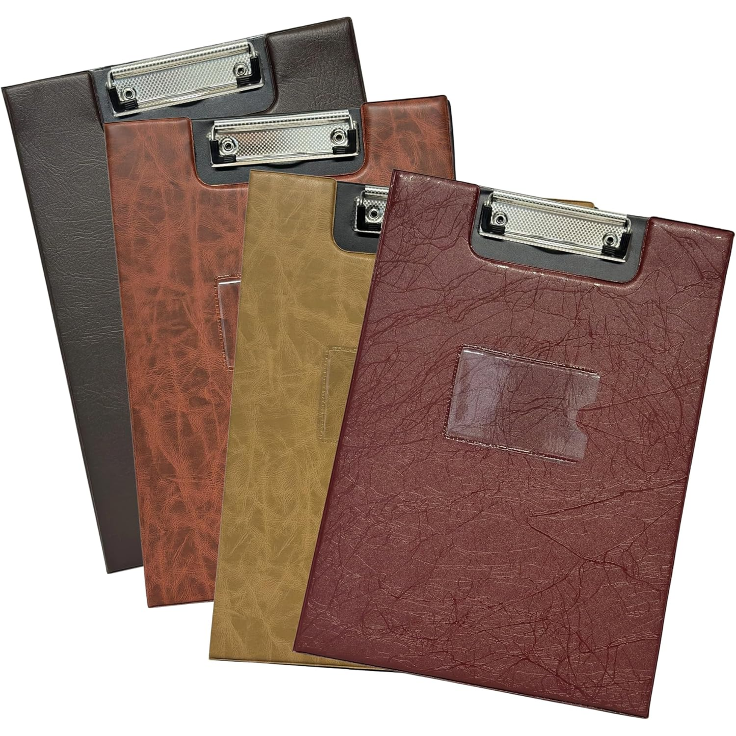 A4 Clipboard Folder | Leatherette Fold-Over Document Holder | Metal Clip & Inner Pocket | 4 Colours