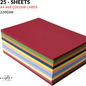 Stack of A4 mix color cards with visible brand logo on a white background- 25 LOOSE SHEETS